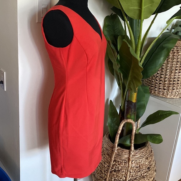 Zara Orange Sleeveless Dress Mid-Length - Picture 4 of 9